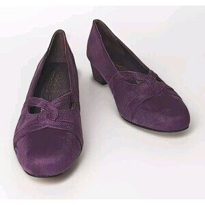 Comfort-Well Purple Microsuede Wedge   Slip-On Shoe Women's RN84890 Size 8M
